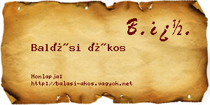 Balási Ákos névjegykártya