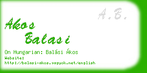 akos balasi business card